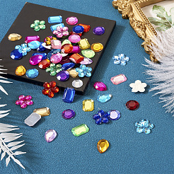 Flat Back & Back Plated Acrylic Rhinestone Cabochons&nbsp;MACR-TA0001-62A