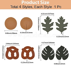 4Pcs 4 Style Silicone Coaster&nbsp;AJEW-GF0011-15