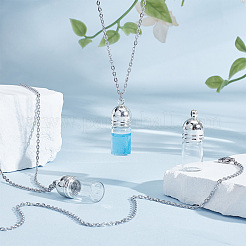 DIY Glass Bottle Pendant Necklace Making Kits&nbsp;DIY-UN0007-62C