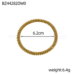 304ステンレススチール製ツイストチェーンブレスレット  14KGP本金メッキ  内径：2.44インチ（6.2cm）&nbsp;BJEW-OY001-05G