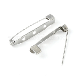 100 個 4 サイズの鉄のブローチパーツ  バックバーピン  プラチナ  20~38x5~6mm  穴：2mm  ピン：1mm  25pcs /サイズ&nbsp;IFIN-YW0001-63