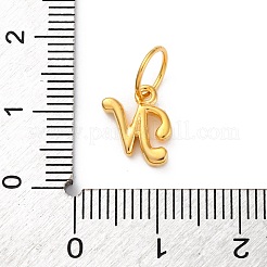 丸カン付きスターリングシルバーレターチャーム925個  ゴールドカラー  文字N  10.5x8.5x2mm  穴：5mm&nbsp;LS-STER-R008-01G-N