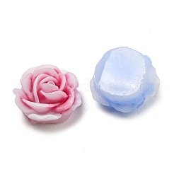 光沢のある不透明エポキシ樹脂デコデンカボション  暗闇で光るバラの花  ミックスカラー  8x8x4mm&nbsp;CRES-M032-03C