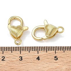 Heart Brass Lobster Claw Clasps&nbsp;KK-H256-03G-03