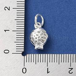 丸カン付きスターリングシルバー中空魚チャーム925個  銀  12x8x5mm  穴：4mm&nbsp;LS-STER-E071-01S-03