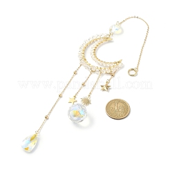 Glass Teardrop Pendant Decoration&nbsp;HJEW-TA00059