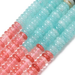 Cherry Quartz Glass & Natural Flower Amazonite & Dyed White Jade Beads Strands&nbsp;X-G-H333-02E