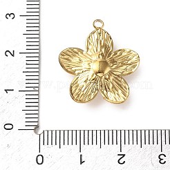 304ステンレスペンダント  プラスチック製の模造パールビーズ付き  花  ゴールドカラー  22x20x6mm  穴：2mm&nbsp;STAS-P395-10B-G