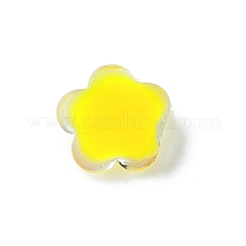半透明の樹脂カボション  笑顔の花  ミックスカラー  9x9x3.3mm&nbsp;X-RESI-E039-01