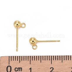 925スターリングシルバースタンドピアスパーツ  スタンプ925個付きイヤリングポスト  18KGP本金メッキ  15mm  ヘッド：6.5x4mm  穴：1mm  ピン：0.7mm&nbsp;LS-STER-K167-042C-G