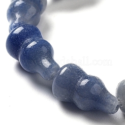 染色・加熱された天然ブルーアベンチュリンビーズ連売り  ヒョウタン  14.5~15x8~8.5mm  穴：1.2mm  約13個/連  7.32~7.40インチ（18.6~18.8cm）&nbsp;G-P528-G03-01