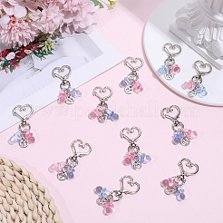 12Pcs Alloy & Acrylic Pendant Decorations&nbsp;HJEW-DR00332