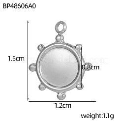 304 Stainless Steel Pendants Cabochon Setting&nbsp;STAS-OY009-60P