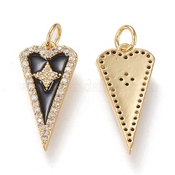 Brass Micro Pave Clear Cubic Zirconia Pendants&nbsp;ZIRC-K086-17A-G