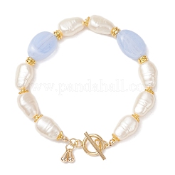 Imitation Gemstone & ABS Imitation Pearl Acrylic Beaded Bracelets for Women&nbsp;BJEW-JB12157-02