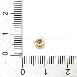 Flat Round Brass Micro Pave Cubic Zirconia Cabochons&nbsp;KK-P345-13G-A03