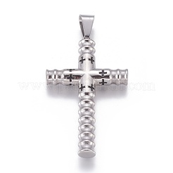304ステンレススチール製ビッグペンダント  エナメル  クロス  ミックスカラー  61x36x7.5mm  穴：6.5x11mm&nbsp;STAS-G207-13