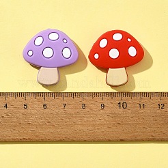 8 個 4 色キノコ食品グレード環境に優しいシリコーン焦点ビーズ  ミックスカラー  28.5x28x9mm  穴：2mm  2個/カラー&nbsp;SIL-FS0001-10