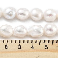 天然養殖淡水パールビーズ連売り  研磨両側  グレード3 A  雪  10~11mm  穴：0.7mm  約17個/連  6.69~6.89インチ（17~17.5cm）&nbsp;PEAR-P062-31B