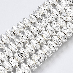 Electroplated Natural Lava Rock Beads Strands&nbsp;G-T114-66S