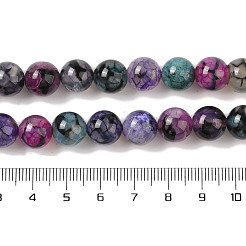 天然石ドラゴンアゲート瑪瑙ビーズ連売り  染め＆加熱  ラウンド  8mm  穴：0.8mm  約48個/連  14.76インチ（37.5cm）&nbsp;G-NH0013-B01-02