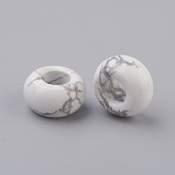 天然なハウライトヨーロッパのビーズ  大穴ビーズ  ロンデル  14x7~8mm  穴：6mm&nbsp;X-G-G740-14x8mm-07