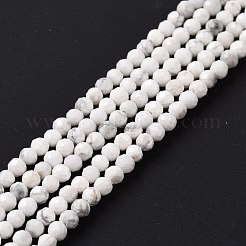 天然石ハウライトビーズ連売り  多面カット  ラウンド  2~2.5mm  穴：0.6mm  約162個/連  15.35''（39センチメートル）&nbsp;G-H273-02A