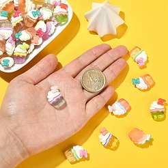 不透明樹脂デコデンカボション  ちょう結びのケーキ  ミックスカラー  22.5x17.5x9.3mm&nbsp;RESI-CJC0019-27