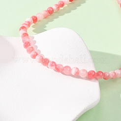 6MM Dyed Natural Green Jade Round Beaded Necklaces&nbsp;GG-CBAA808-04P-B