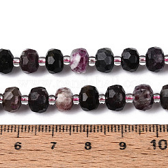天然のカラフルなトルマリン ビーズ 連売り  シードビーズで  多面カット  ロンデル  7~8.5x5~7mm  穴：1mm  約44~56個/連  14.96~15.55インチ（38~39.5cm）&nbsp;G-T144-A01-06