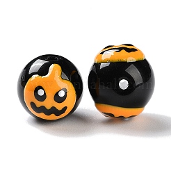 Halloween Themed Baking Paint Glass Beads Strands&nbsp;LAMP-L078-001B