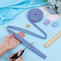 Polyester Stripe Pattern Ribbon&nbsp;OCOR-WH0078-541B