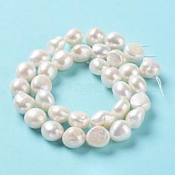 天然養殖淡水パールビーズ連売り  両面研磨  グレード4 A  貝殻色  11~17x11~12x8~9mm  穴：0.6mm  約31~34個/連  14.96''（38~39センチメートル）&nbsp;PEAR-Z002-06