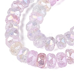 Electroplate Transparent Crackle Glass Beads Strands&nbsp;EGLA-Q135-01A-B01