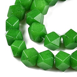 天然石マレーシアジェイドビーズ連売り  多面カットキューブ  染め  10~11x10~11x9.5~11mm  穴：0.9mm  約20個/連  8.27''（21センチメートル）&nbsp;G-T138-36