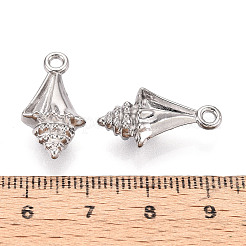 304ステンレスペンダント  コンクチャーム  ステンレス鋼色  21x11x7mm  穴：1.8mm&nbsp;STAS-N114-32P
