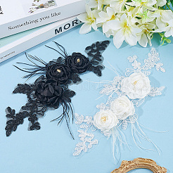 Flower Polyester Cloth Iron on/Sew on Patches&nbsp;DIY-WH20081-012A