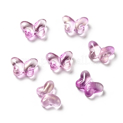 透明焼付塗料ガラスビーズ  蝶  ミックスカラー  10x14x5.5mm  穴：1mm&nbsp;GLAA-F115-01