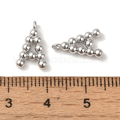 真鍮チャーム  カドミウムフリー＆ニッケルフリー＆鉛フリー  文字チャーム  プラチナ  13x8x2mm  穴：1mm&nbsp;KK-S368-16P-A