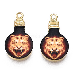 Printed Alloy Enamel Pendants&nbsp;ENAM-N056-178-02