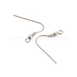 変色しにくい304ステンレススチール製ピアスフック  水平ループ付き  ステンレス鋼色  21x21x3mm  穴：2mm  20ゲージ  ピン：0.8mm&nbsp;STAS-E147-14P