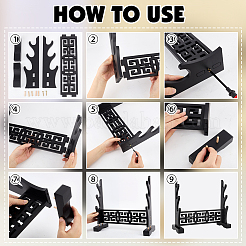 3-Tier MDF Wall Mounted Sword Katana Holder Stands&nbsp;ODIS-WH0030-269B