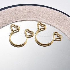 304ステンレススチール製ハートクリップオンノーズリング  女性用ノーズカフノンピアスジュエリー  イオンプレーティング（ip）  ゴールドカラー  17x20x1mm&nbsp;AJEW-A062-01B-G