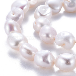 天然ケシパールビーズ連売り  養殖淡水パール  ポテト  貝殻色  9~14x10~12x7~10mm  穴：0.6mm  約35~36個/連  14.96インチ（38cm）。&nbsp;PEAR-S020-X01