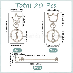 10Pcs Iron Bar Beadable Keychain&nbsp;KEYC-SC0001-77