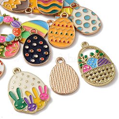 Easter Egg Alloy Enamel Pendants&nbsp;ENAM-B038-01G