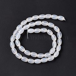 天然ホワイトアゲート瑪瑙ビーズ連売り  グレードA  オーバル  9x6mm  穴：1.2mm  約43個/連  15.16インチ（38.5cm）&nbsp;X-G-C247-01A