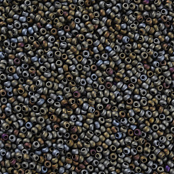 12/0グレードの丸いガラスシードビーズ  メタリックカラーアイリス  マットなスタイル  グレーメッキ  12/0  2x1.5mm  穴：0.8mm  約30000個/袋&nbsp;SEED-Q008-M602