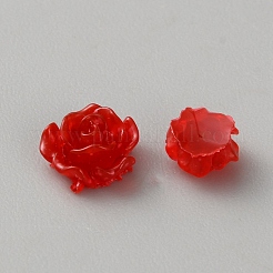 樹脂とラインストーンのカボション  ネイルアートデコレーション  カメリア  レッド  3~8x3~8x2.5~4mm  50個/セット&nbsp;DIY-WH0750-028