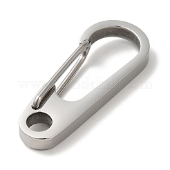 変色しない304ステンレススチール製キーチェーン留め具  ステンレス鋼色  49.5x19x5~9mm  穴：6.5mm&nbsp;STAS-G321-02P